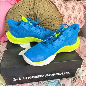 Under Armour 7 youth Sneakers in Blue and Neon Yellow